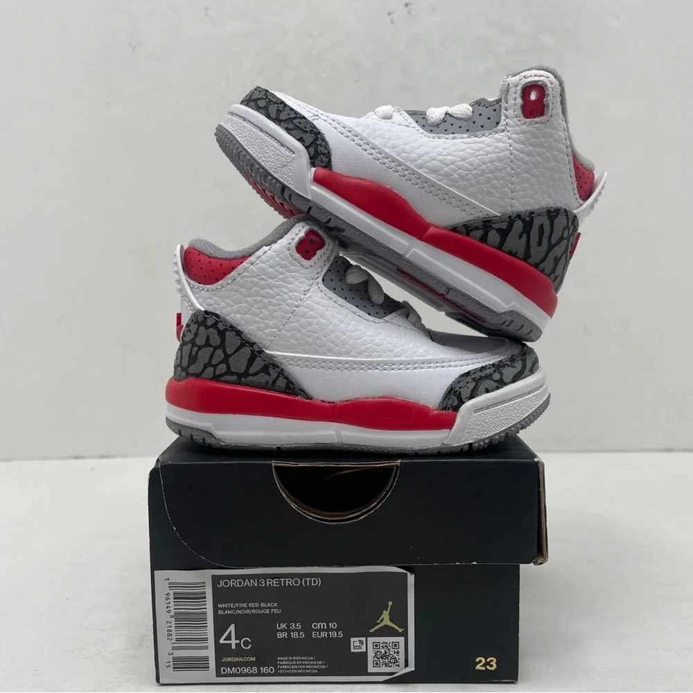 Nike Air Jordan 3 Retro TD “Fire Red” 2023 - Picture 1 of 4